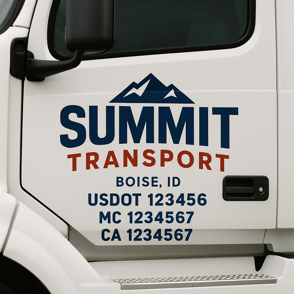 Custom Truck Door Decal Sticker Label Signs For Compliance | USDOT Truck Door Decal Lettering For Trucking & Transport Companies