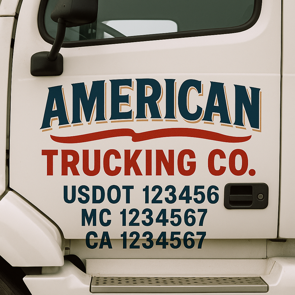 Custom Truck Door Decal Sticker Label Signs For Compliance | USDOT Truck Door Decal Lettering For Trucking & Transport Companies