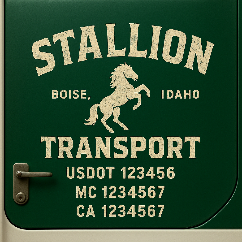 Custom Truck Door Decal Sticker Label Signs For Compliance | USDOT Truck Door Decal Lettering For Trucking & Transport Companies