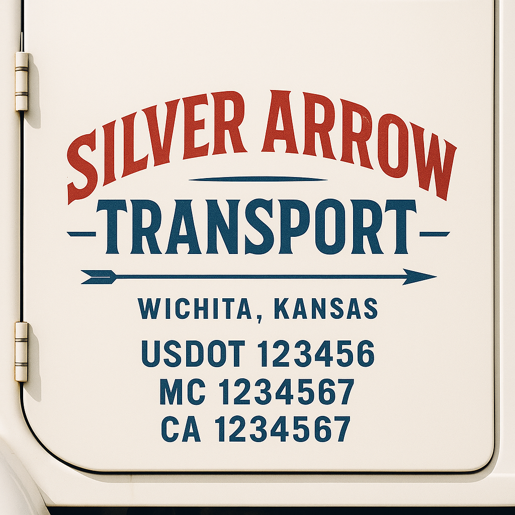 Custom Truck Door Decal Sticker Label Signs For Compliance | USDOT Truck Door Decal Lettering For Trucking & Transport Companies