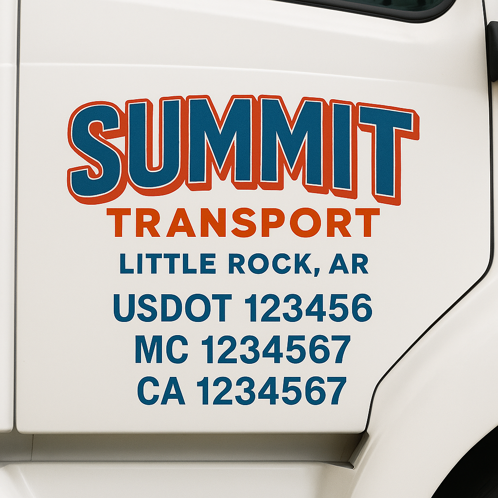 Custom Truck Door Decal Sticker Label Signs For Compliance | USDOT Truck Door Decal Lettering For Trucking & Transport Companies