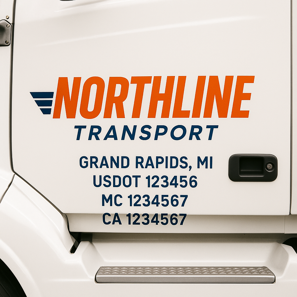 Custom Truck Door Decal Sticker Label Signs For Compliance | USDOT Truck Door Decal Lettering For Trucking & Transport Companies