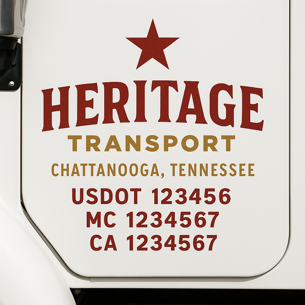 Custom Truck Door Decal Sticker Label Signs For Compliance | USDOT Truck Door Decal Lettering For Trucking & Transport Companies