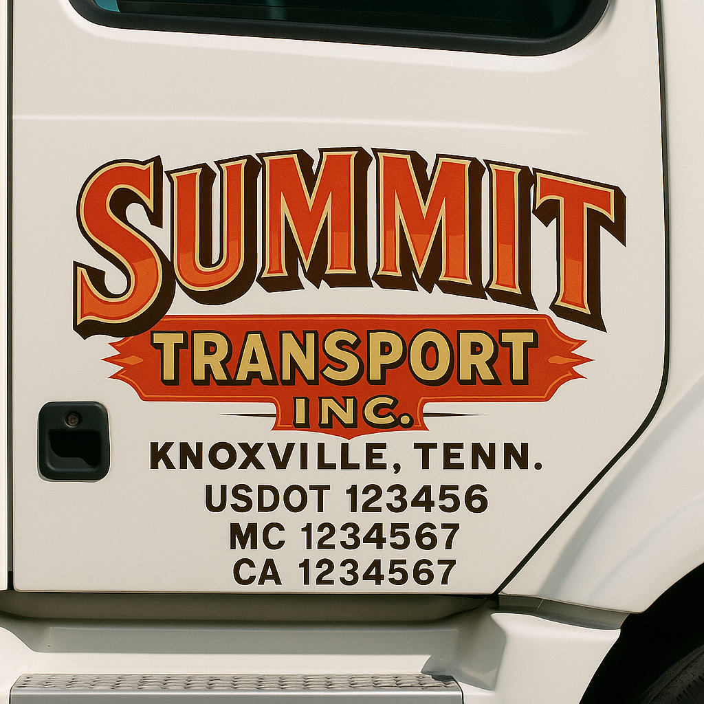 Custom Truck Door Decal Sticker Label Signs For Compliance | USDOT Truck Door Decal Lettering For Trucking & Transport Companies