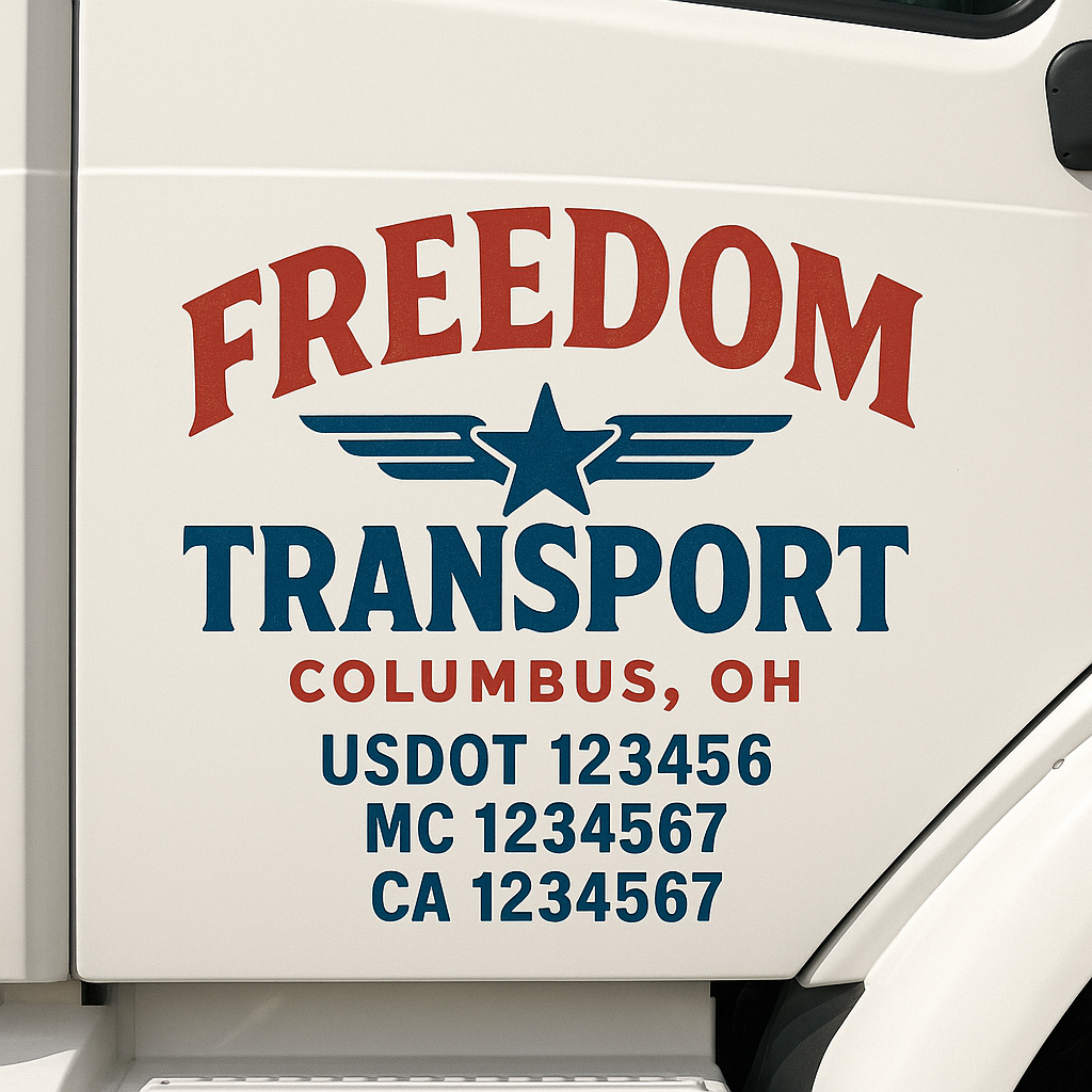 Custom Truck Door Decal Sticker Label Signs For Compliance | USDOT Truck Door Decal Lettering For Trucking & Transport Companies
