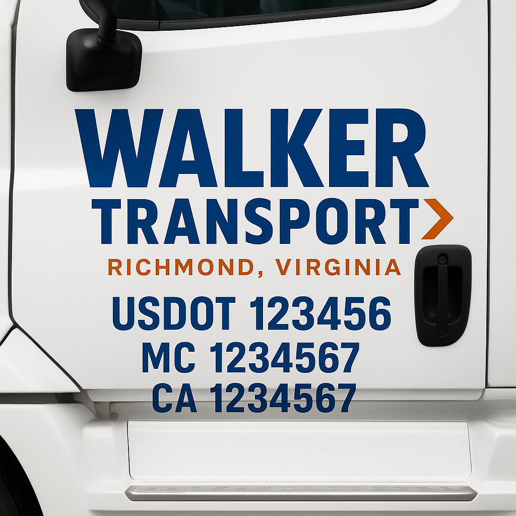 Custom Truck Door Decal Sticker Label Signs For Compliance | USDOT Truck Door Decal Lettering For Trucking & Transport Companies
