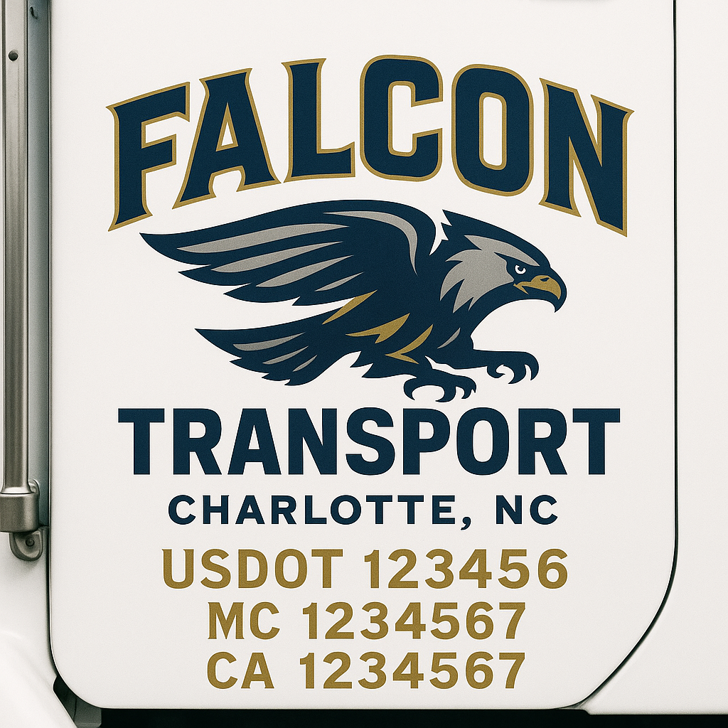 Custom Truck Door Decal Sticker Label Signs For Compliance | USDOT Truck Door Decal Lettering For Trucking & Transport Companies