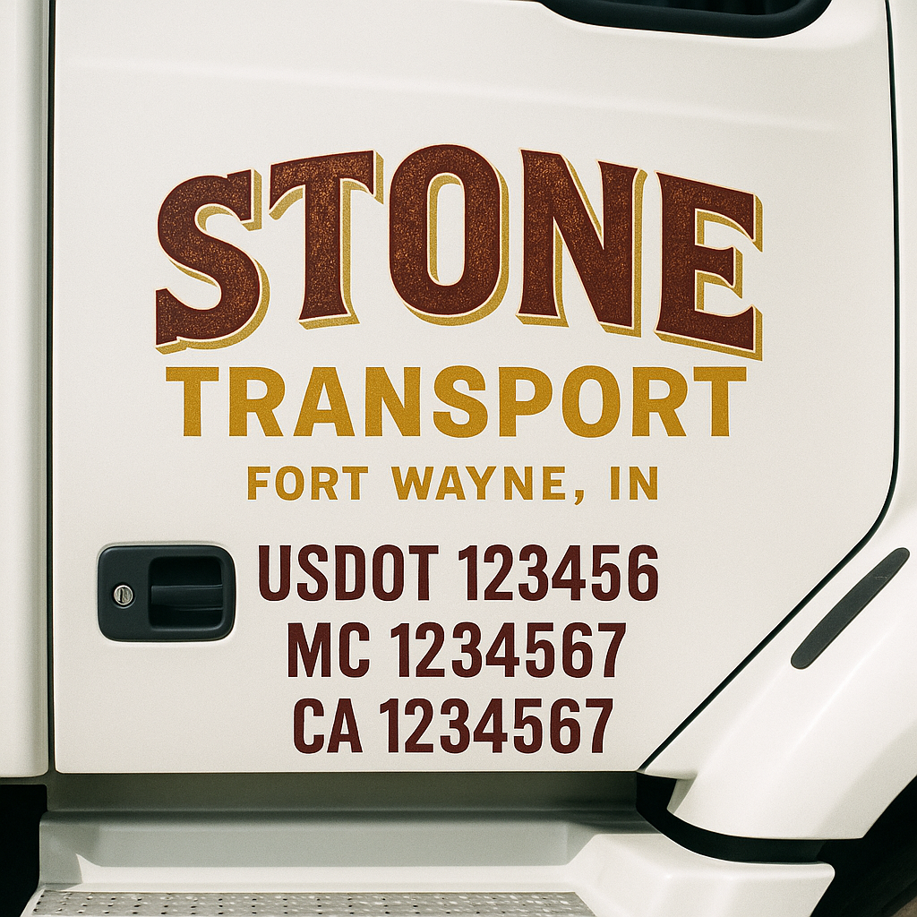 Custom Truck Door Decal Sticker Label Signs For Compliance | USDOT Truck Door Decal Lettering For Trucking & Transport Companies
