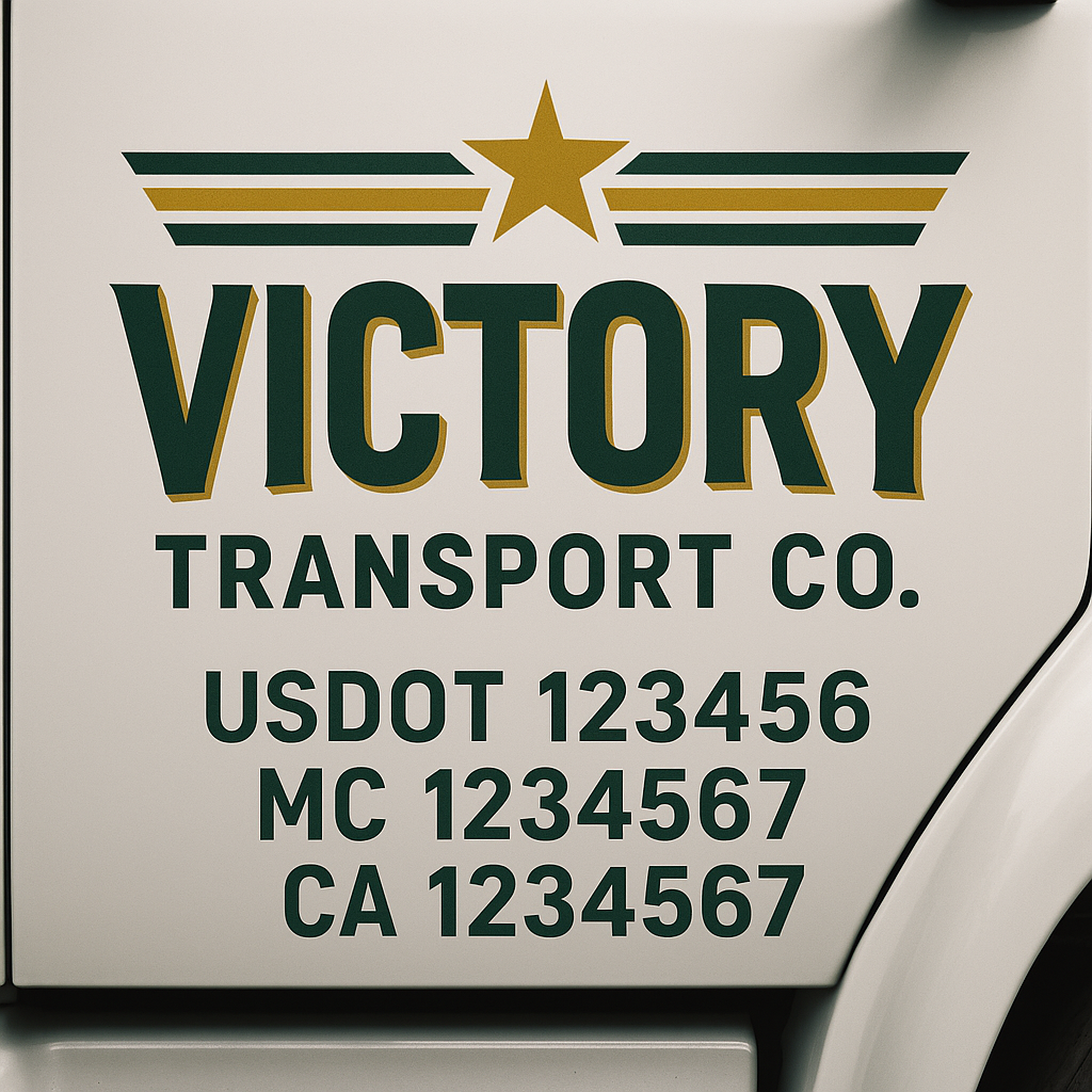 Custom Truck Door Decal Sticker Label Signs For Compliance | USDOT Truck Door Decal Lettering For Trucking & Transport Companies