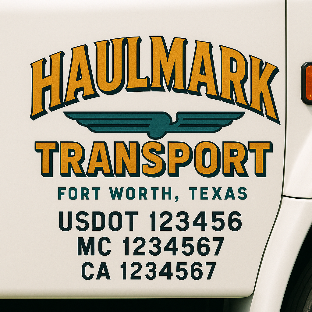 Custom Truck Door Decal Sticker Label Signs For Compliance | USDOT Truck Door Decal Lettering For Trucking & Transport Companies