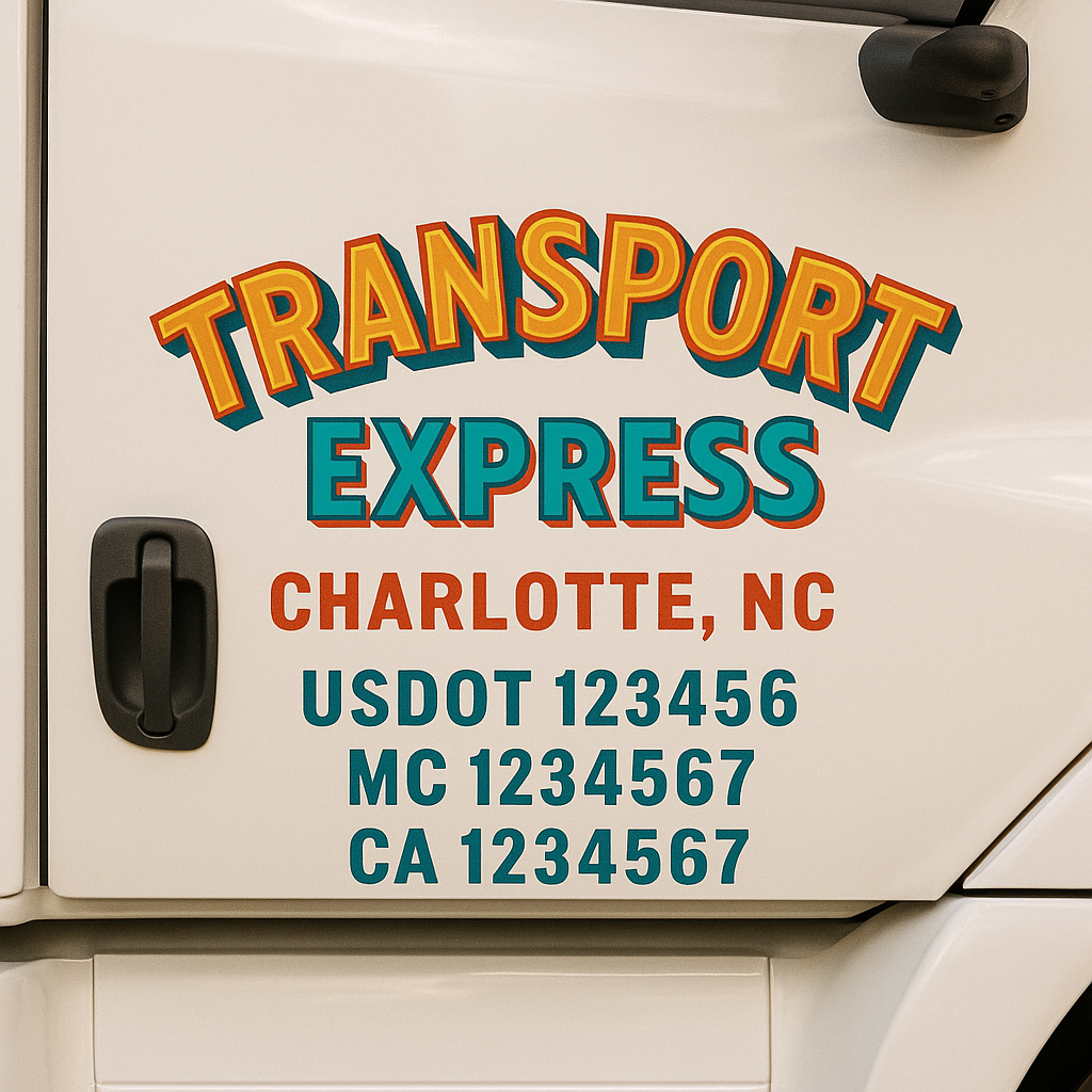 Custom Truck Door Decal Sticker Label Signs For Compliance | USDOT Truck Door Decal Lettering For Trucking & Transport Companies