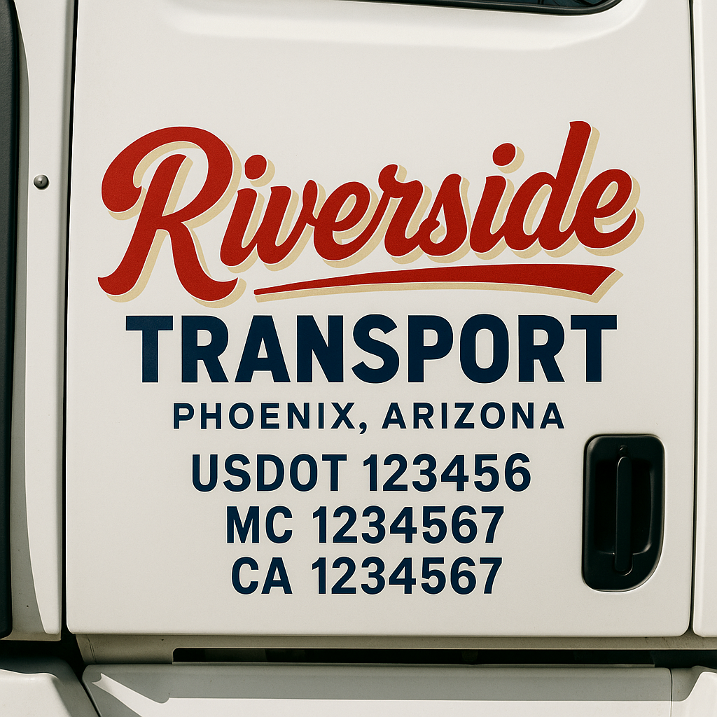Custom Truck Door Decal Sticker Label Signs For Compliance | USDOT Truck Door Decal Lettering For Trucking & Transport Companies