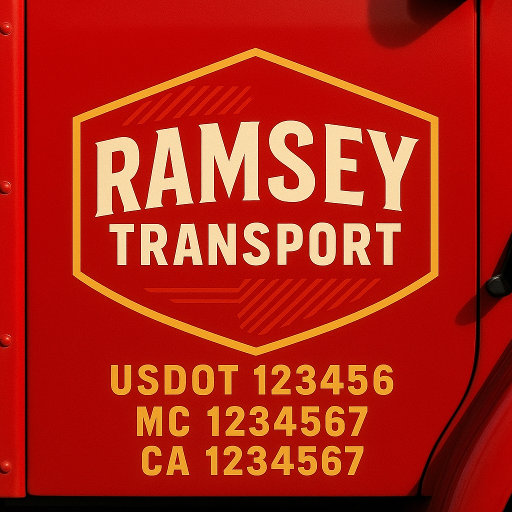 Custom Truck Door Decal Sticker Label Signs For Compliance | USDOT Truck Door Decal Lettering For Trucking & Transport Companies