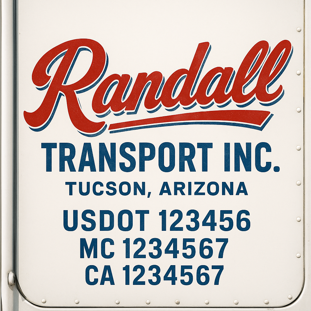 Custom Truck Door Decal Sticker Label Signs For Compliance | USDOT Truck Door Decal Lettering For Trucking & Transport Companies