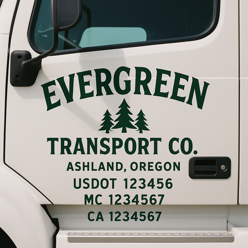 Custom Truck Door Decal Sticker Label Signs For Compliance | USDOT Truck Door Decal Lettering For Trucking & Transport Companies