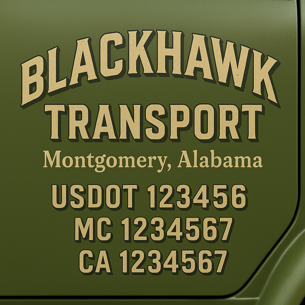 Custom Truck Door Decal Sticker Label Signs For Compliance | USDOT Truck Door Decal Lettering For Trucking & Transport Companies