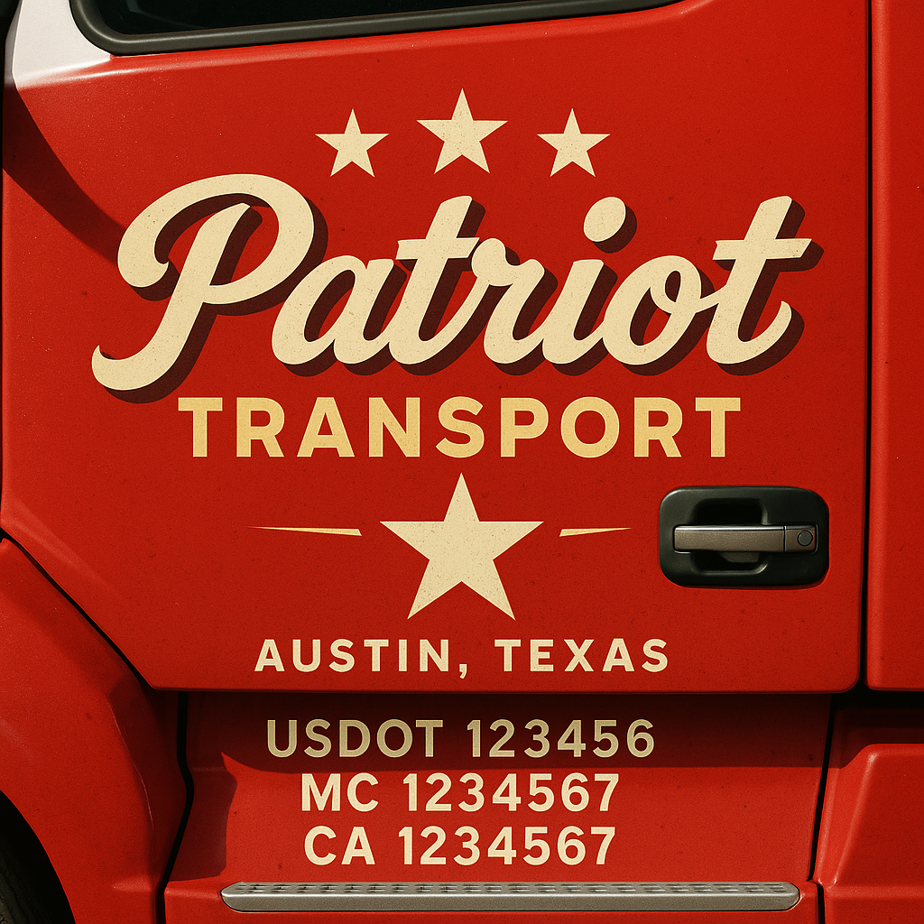 Custom Truck Door Decal Sticker Label Signs For Compliance | USDOT Truck Door Decal Lettering For Trucking & Transport Companies