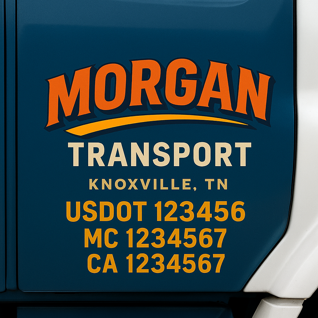 Custom Truck Door Decal Sticker Label Signs For Compliance | USDOT Truck Door Decal Lettering For Trucking & Transport Companies