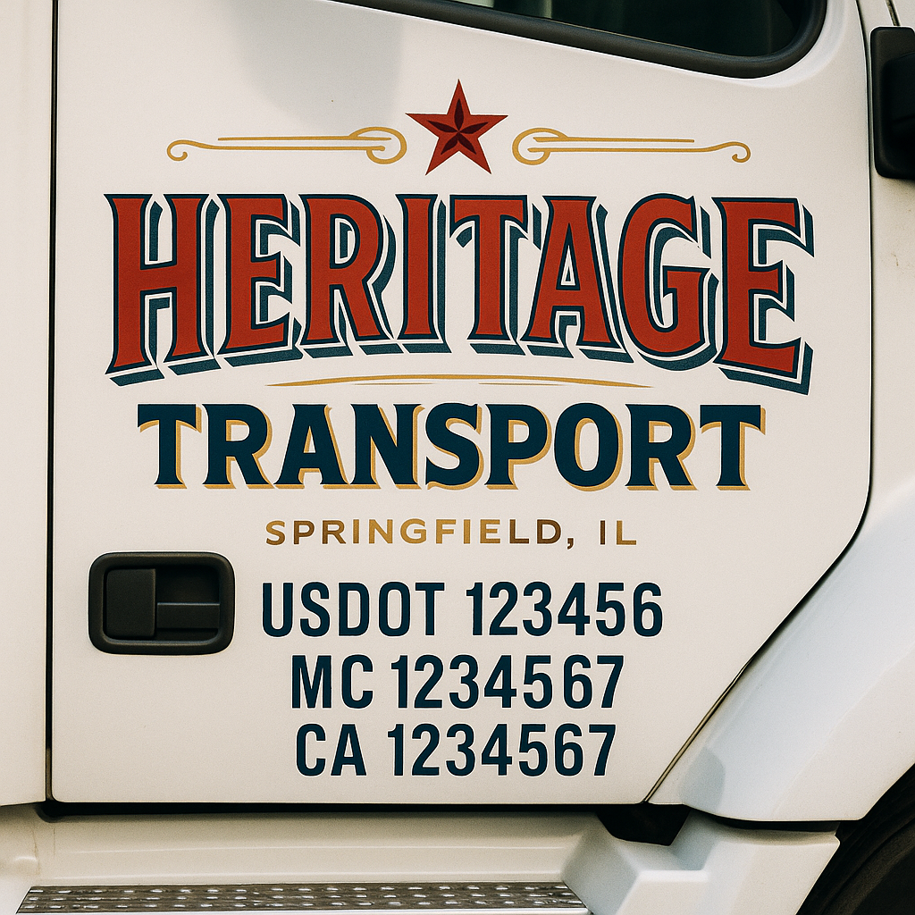 Custom Truck Door Decal Sticker Label Signs For Compliance | USDOT Truck Door Decal Lettering For Trucking & Transport Companies