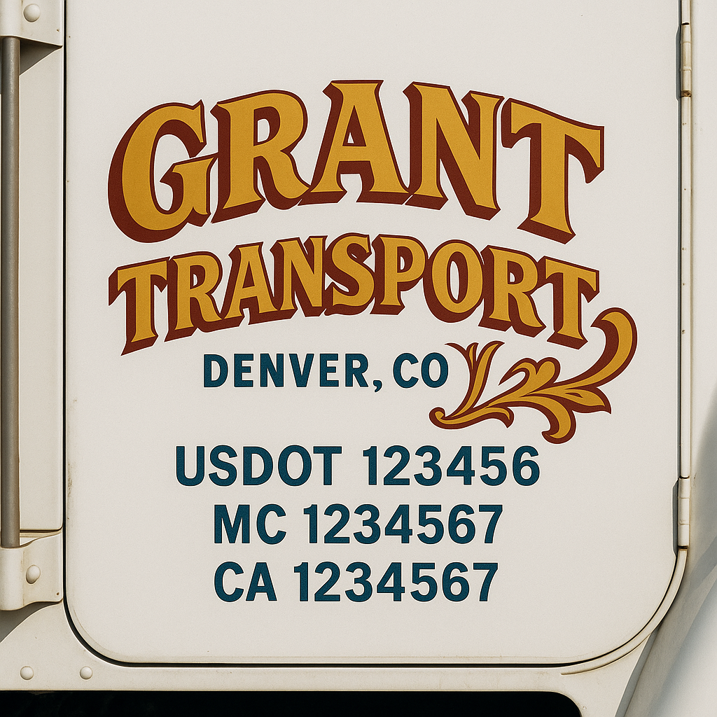 Custom Truck Door Decal Sticker Label Signs For Compliance | USDOT Truck Door Decal Lettering For Trucking & Transport Companies