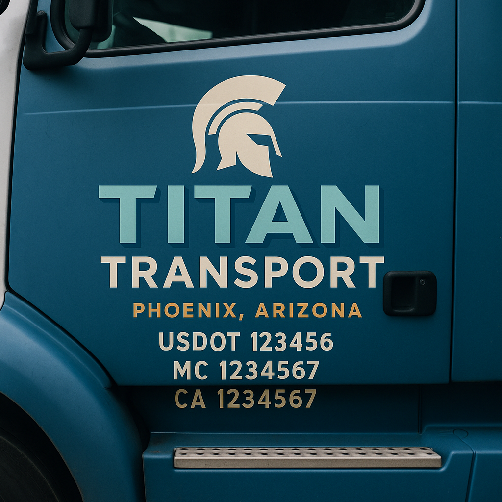 Custom Truck Door Decal Sticker Label Signs For Compliance | USDOT Truck Door Decal Lettering For Trucking & Transport Companies