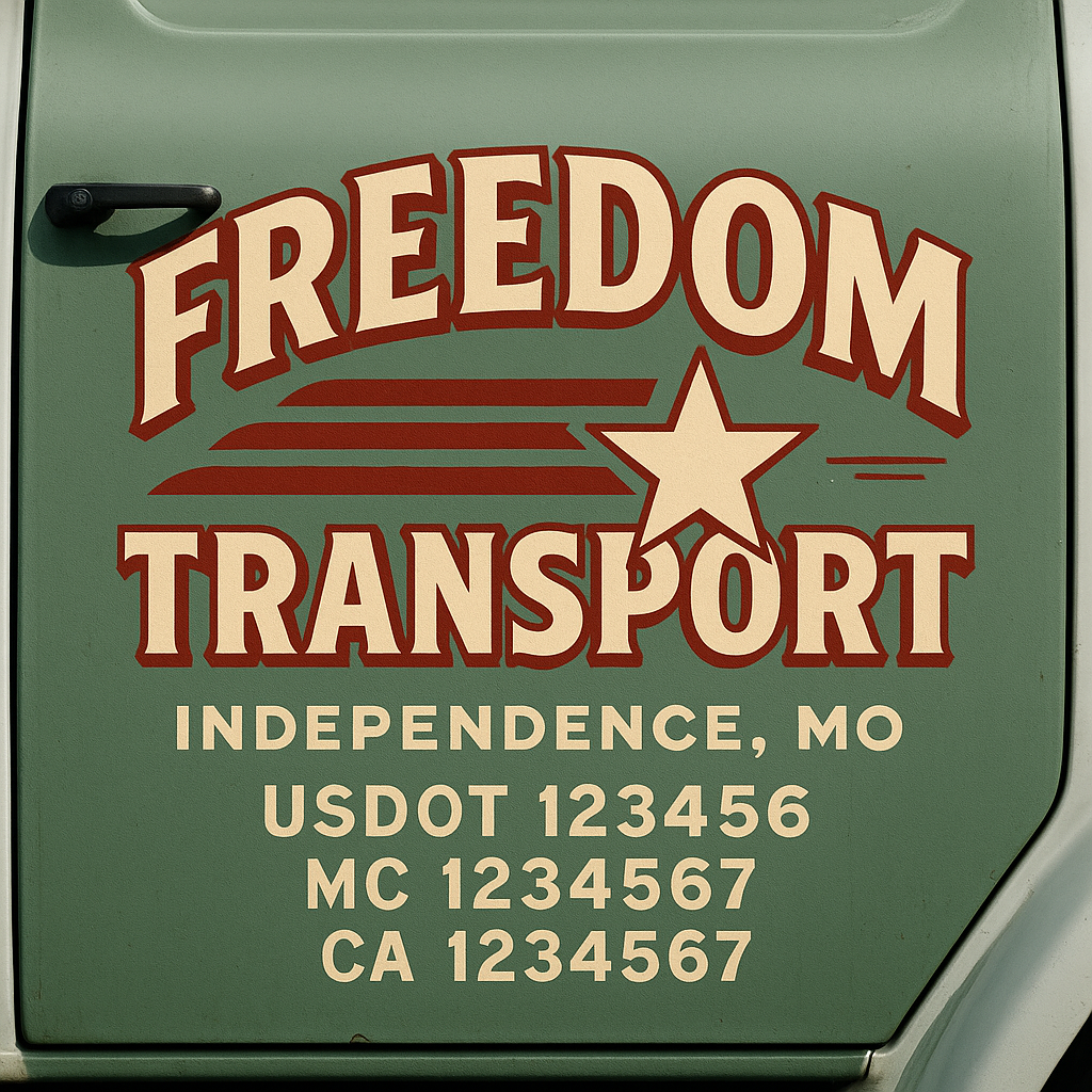 Custom Truck Door Decal Sticker Label Signs For Compliance | USDOT Truck Door Decal Lettering For Trucking & Transport Companies