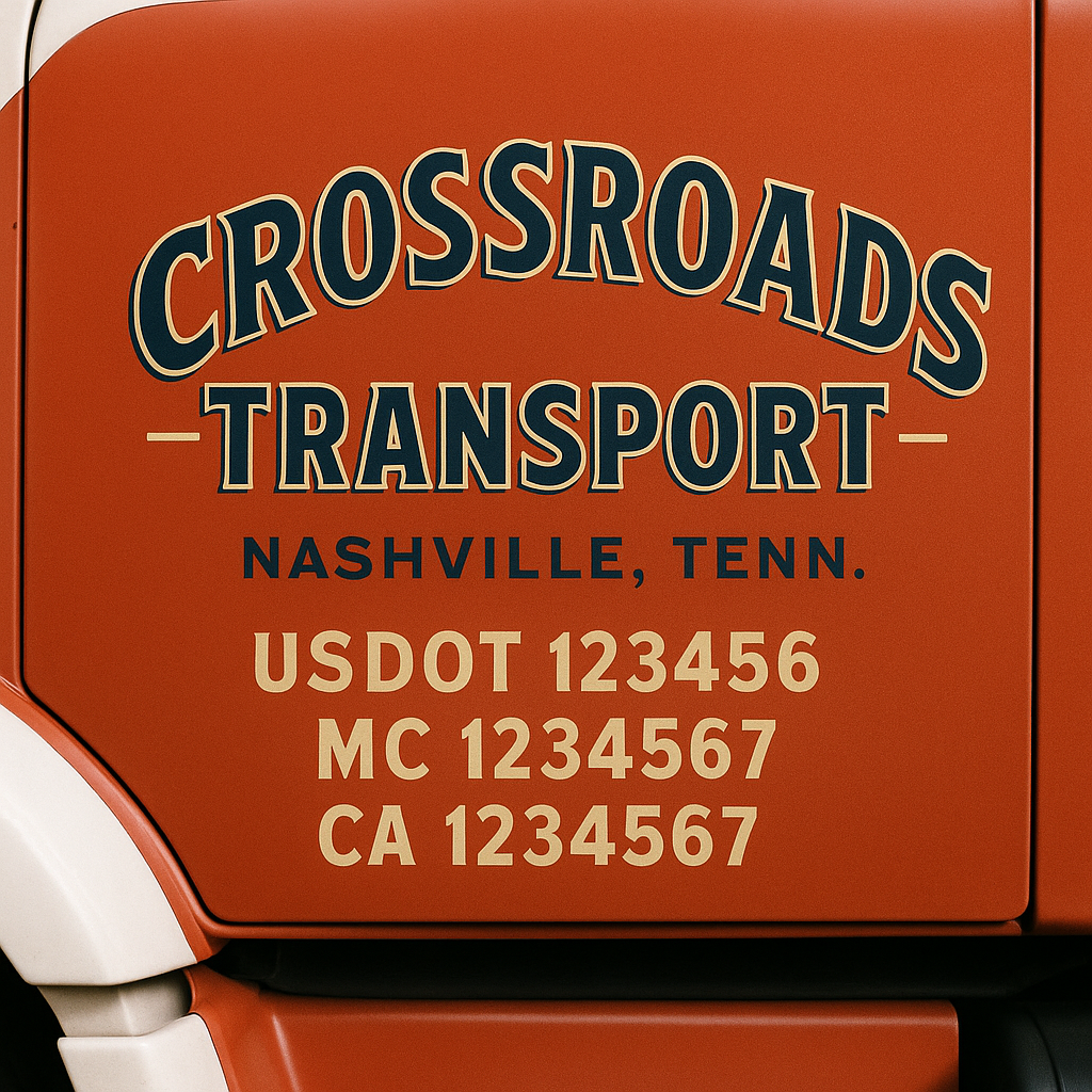 Custom Truck Door Decal Sticker Label Signs For Compliance | USDOT Truck Door Decal Lettering For Trucking & Transport Companies