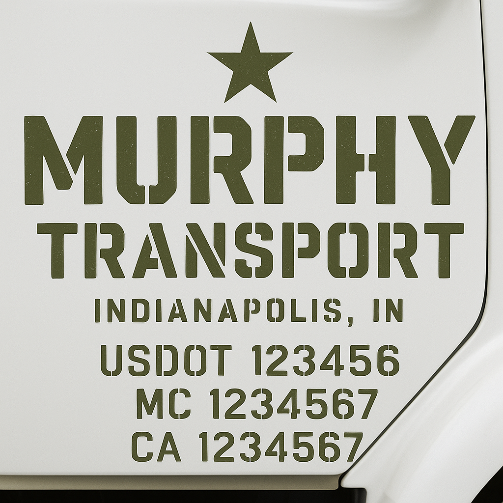 Custom Truck Door Decal Sticker Label Signs For Compliance | USDOT Truck Door Decal Lettering For Trucking & Transport Companies
