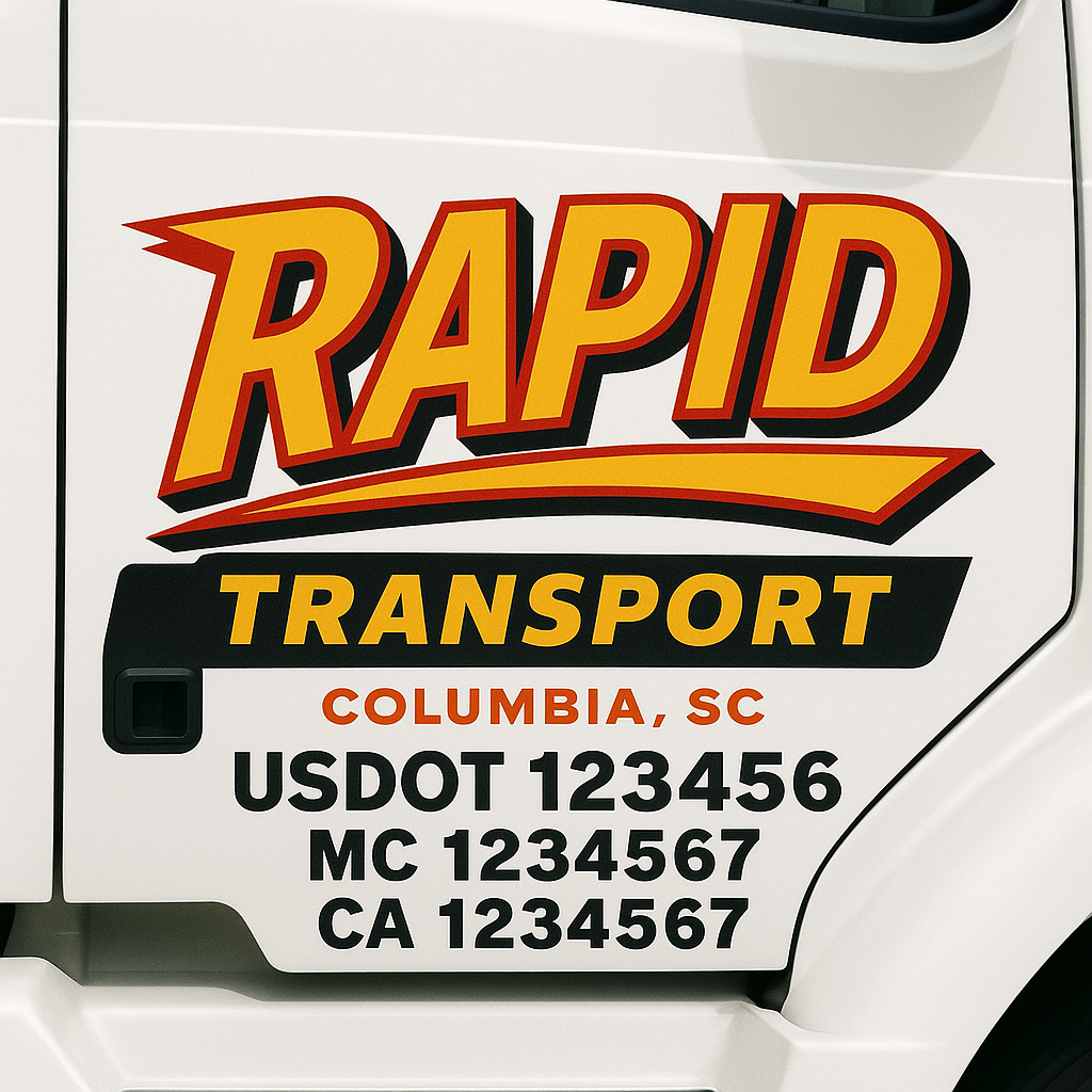 Custom Truck Door Decal Sticker Label Signs For Compliance | USDOT Truck Door Decal Lettering For Trucking & Transport Companies