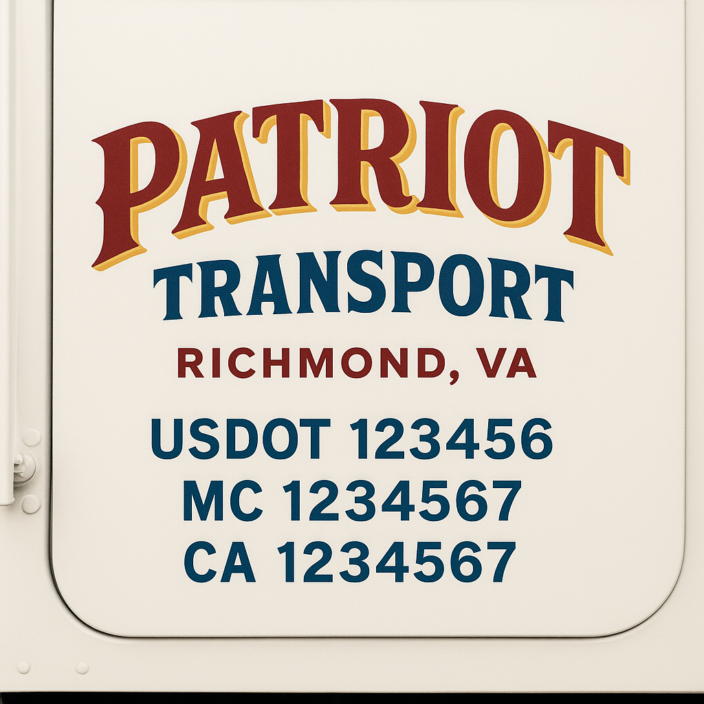 Custom Truck Door Decal Sticker Label Signs For Compliance | USDOT Truck Door Decal Lettering For Trucking & Transport Companies