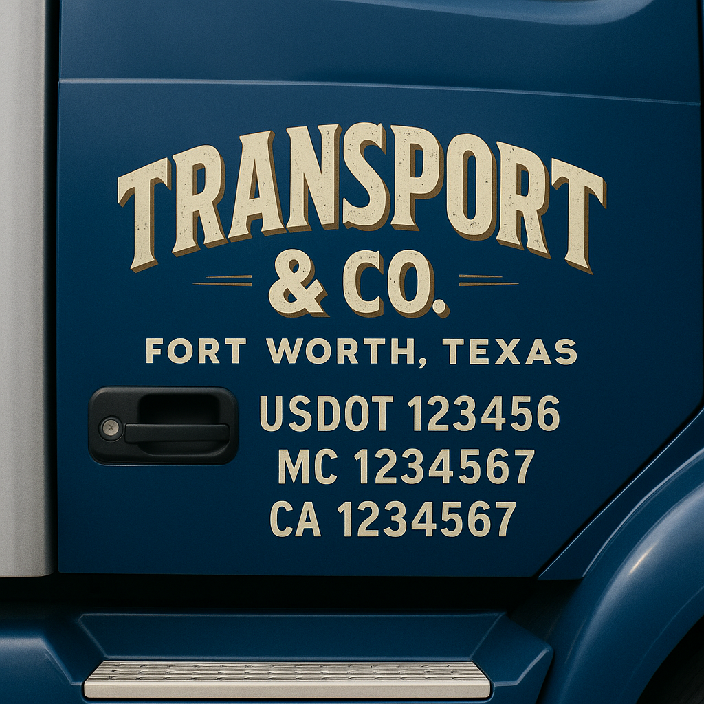 Custom Truck Door Decal Sticker Label Signs For Compliance | USDOT Truck Door Decal Lettering For Trucking & Transport Companies
