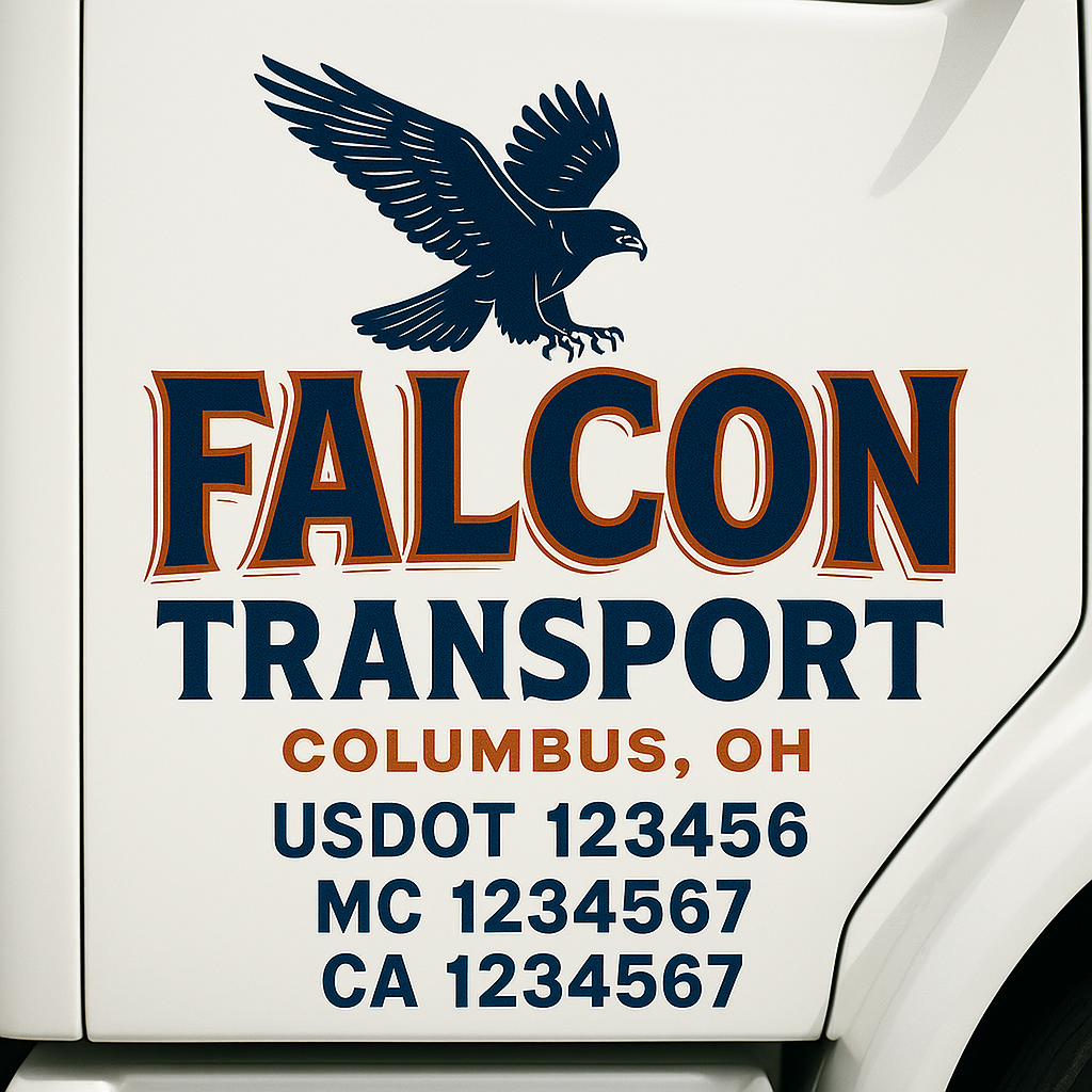 Custom Truck Door Decal Sticker Label Signs For Compliance | USDOT Truck Door Decal Lettering For Trucking & Transport Companies