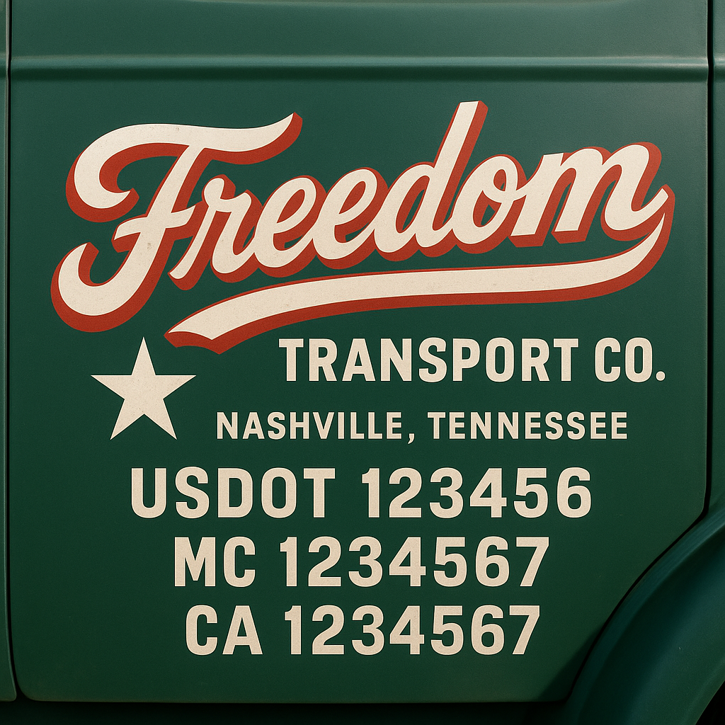 Custom Truck Door Decal Sticker Label Signs For Compliance | USDOT Truck Door Decal Lettering For Trucking & Transport Companies