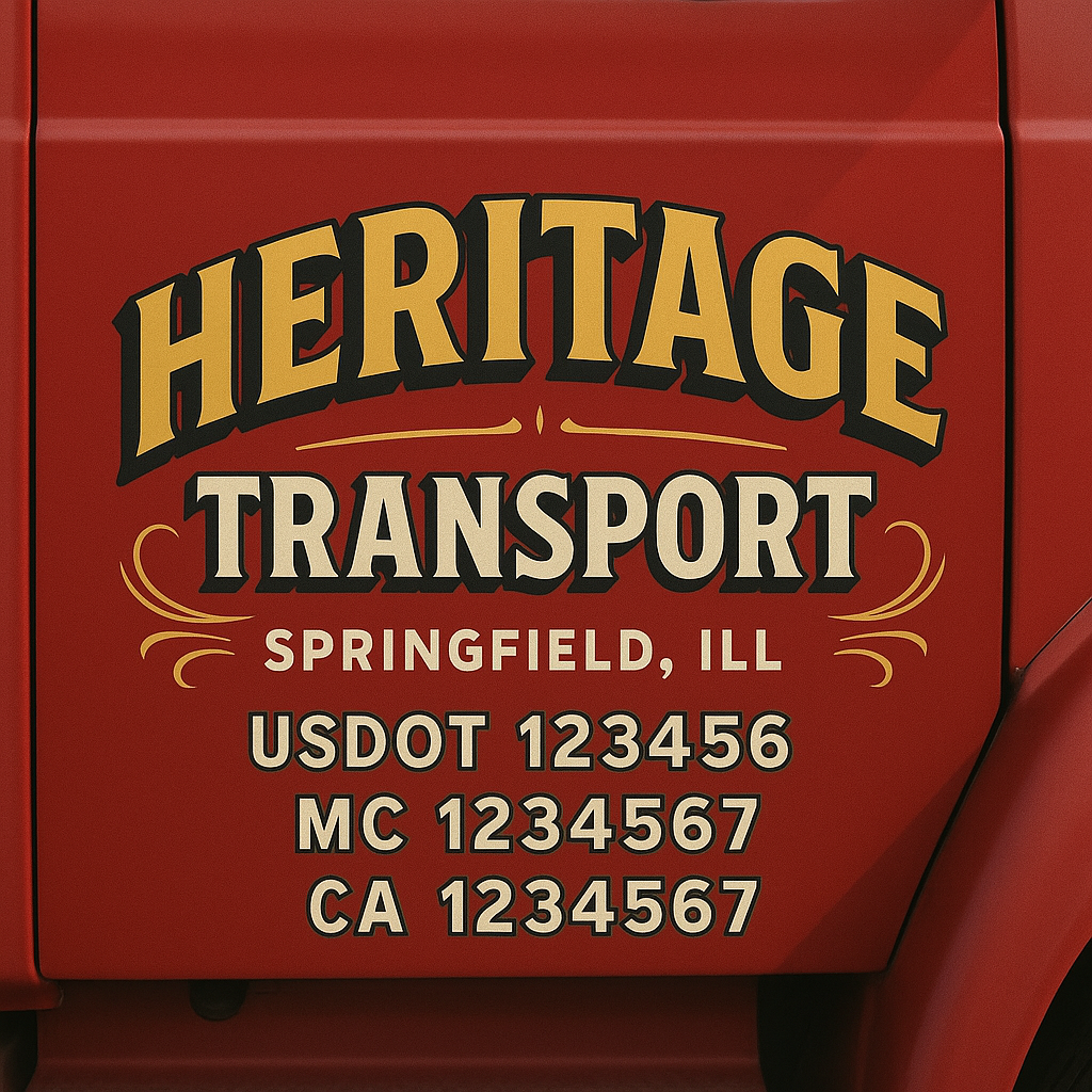 Custom Truck Door Decal Sticker Label Signs For Compliance | USDOT Truck Door Decal Lettering For Trucking & Transport Companies