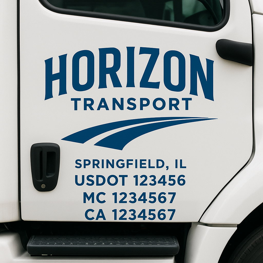 Custom Truck Door Decal Sticker Label Signs For Compliance | USDOT Truck Door Decal Lettering For Trucking & Transport Companies