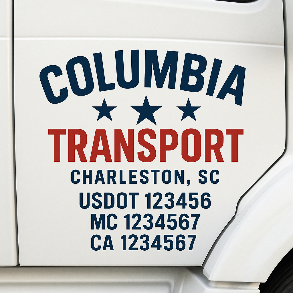 Custom Truck Door Decal Sticker Label Signs For Compliance | USDOT Truck Door Decal Lettering For Trucking & Transport Companies
