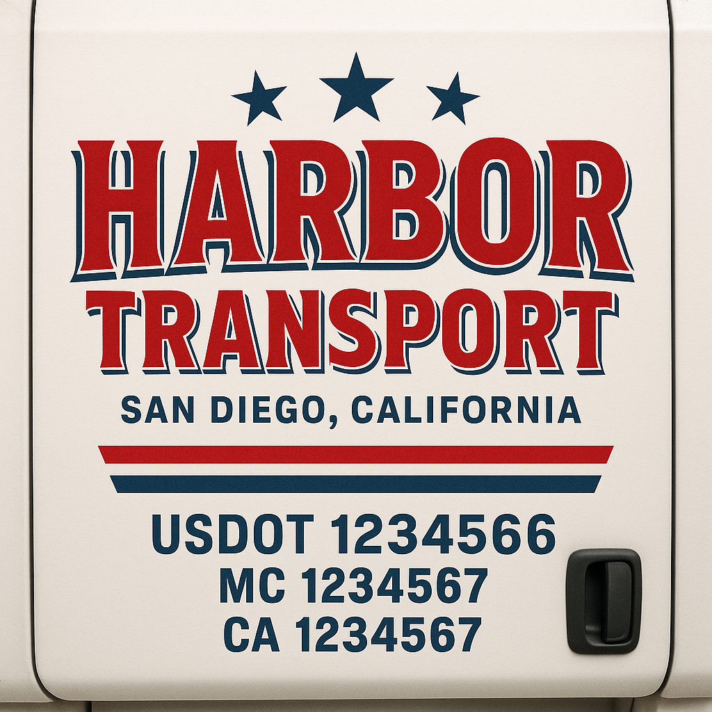 Custom Truck Door Decal Sticker Label Signs For Compliance | USDOT Truck Door Decal Lettering For Trucking & Transport Companies