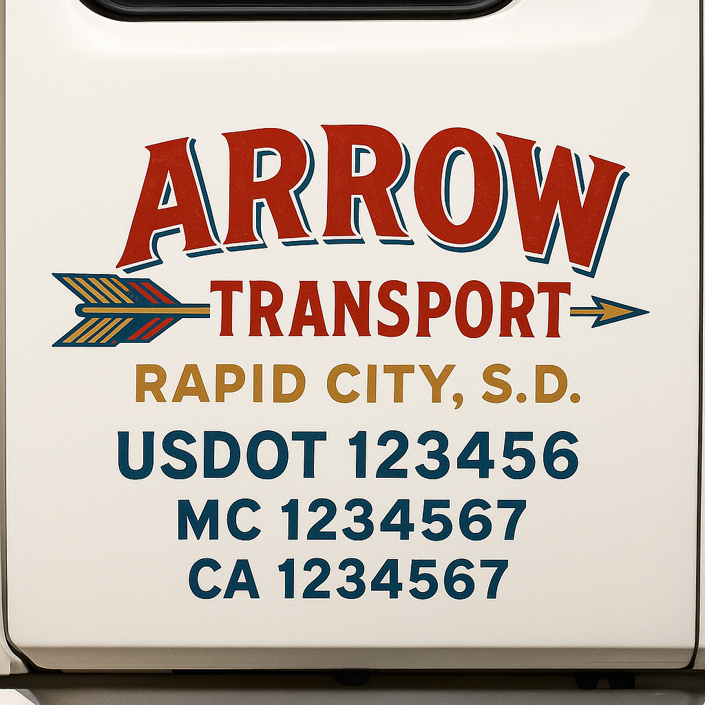 Custom Truck Door Decal Sticker Label Signs For Compliance | USDOT Truck Door Decal Lettering For Trucking & Transport Companies