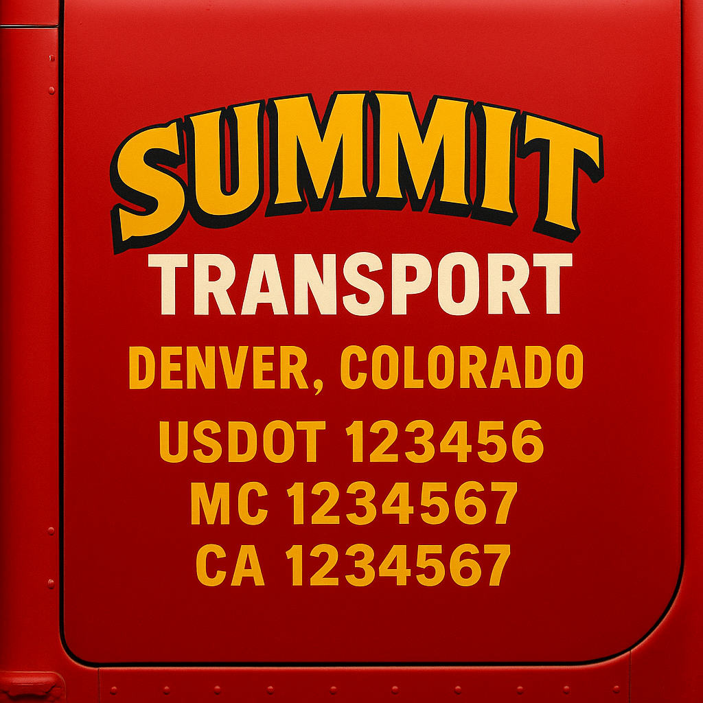 Custom Truck Door Decal Sticker Label Signs For Compliance | USDOT Truck Door Decal Lettering For Trucking & Transport Companies