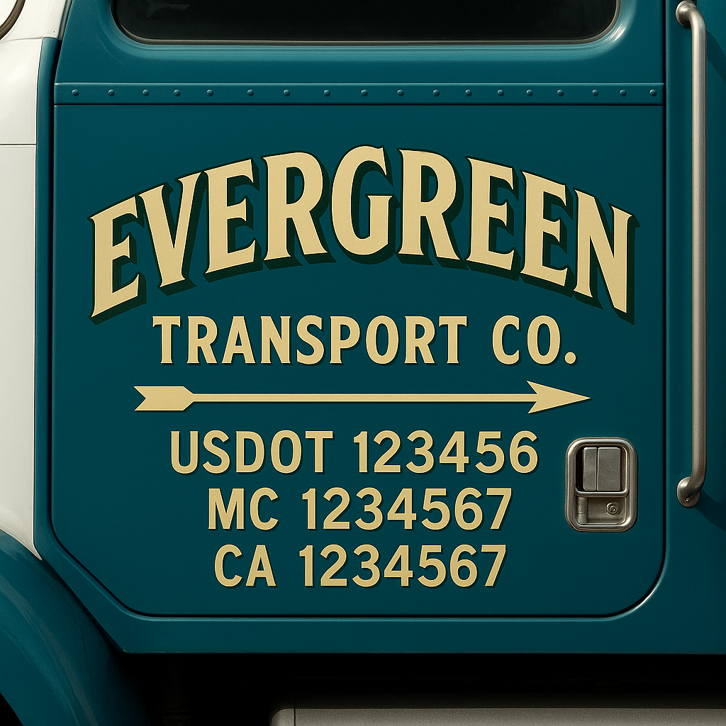 Custom Truck Door Decal Sticker Label Signs For Compliance | USDOT Truck Door Decal Lettering For Trucking & Transport Companies