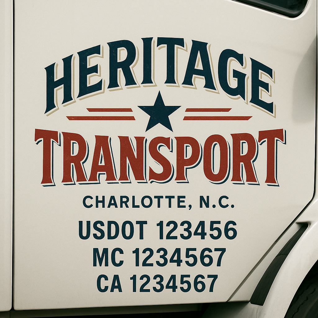 Custom Truck Door Decal Sticker Label Signs For Compliance | USDOT Truck Door Decal Lettering For Trucking & Transport Companies