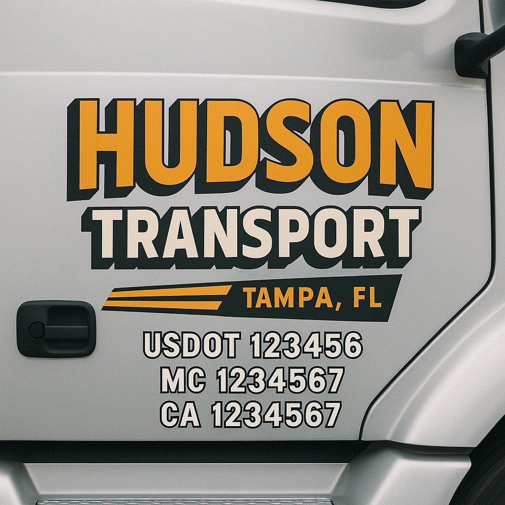 Custom Truck Door Decal Sticker Label Signs For Compliance | USDOT Truck Door Decal Lettering For Trucking & Transport Companies