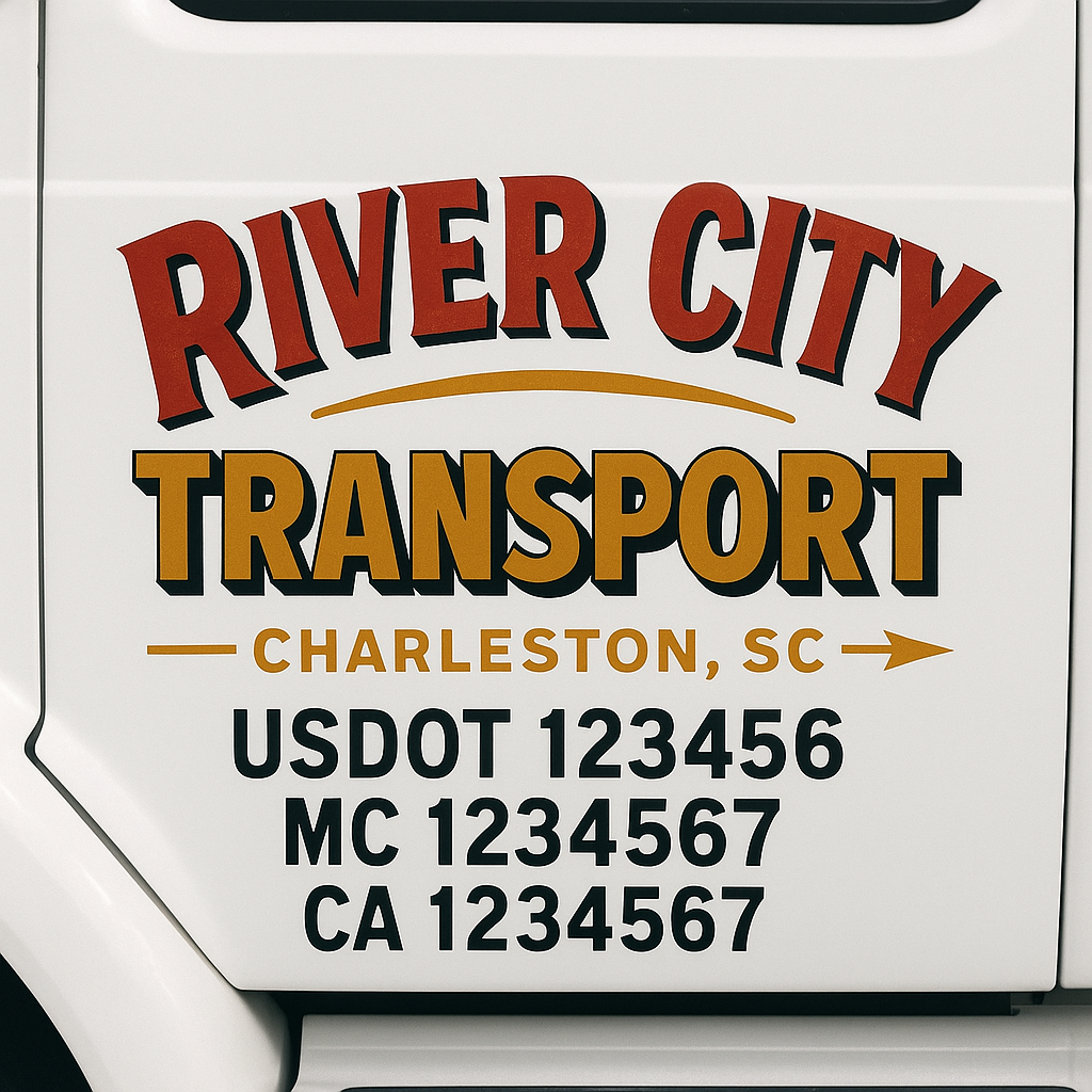 Custom Truck Door Decal Sticker Label Signs For Compliance | USDOT Truck Door Decal Lettering For Trucking & Transport Companies