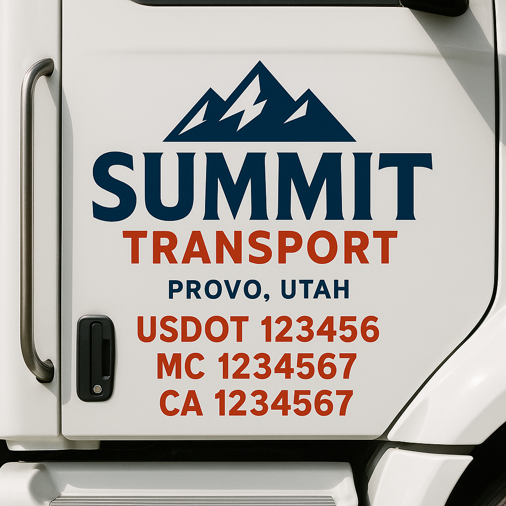 Custom Truck Door Decal Sticker Label Signs For Compliance | USDOT Truck Door Decal Lettering For Trucking & Transport Companies