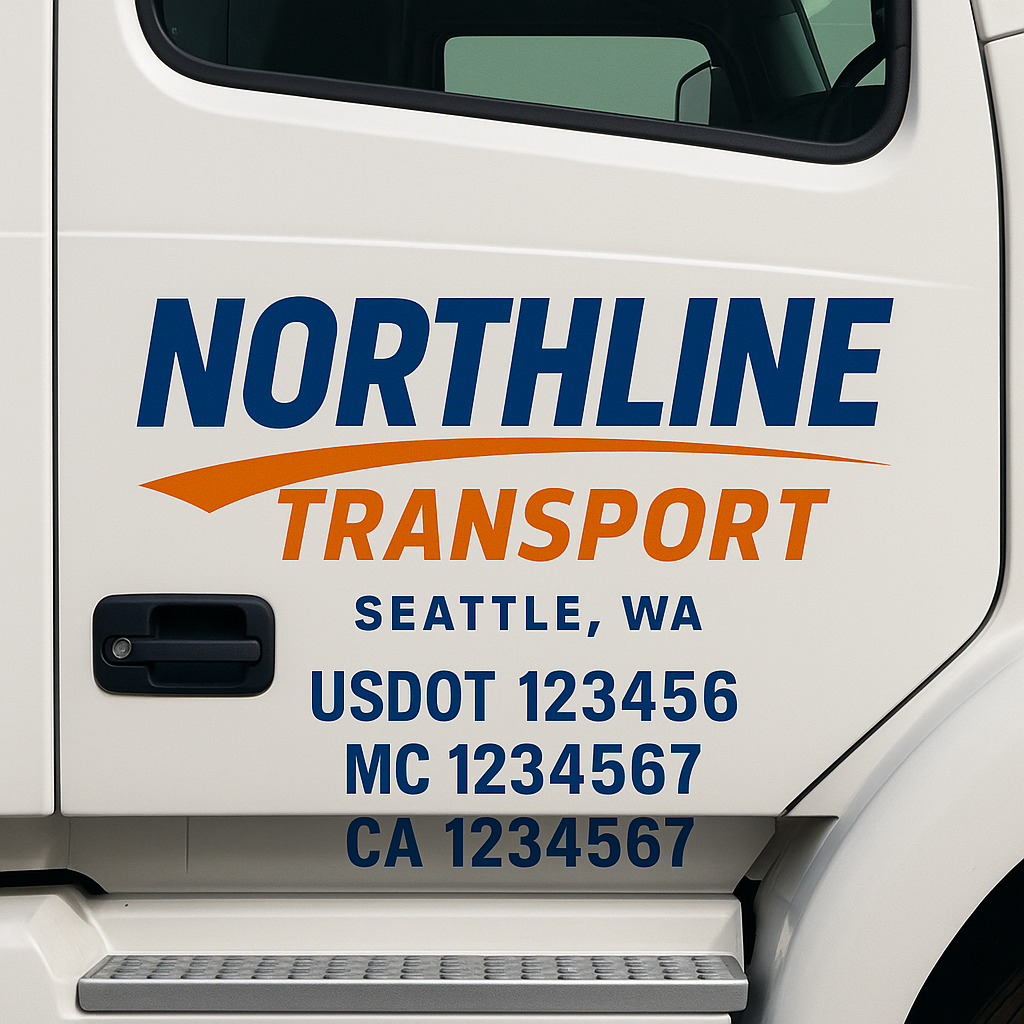 Custom Truck Door Decal Sticker Label Signs For Compliance | USDOT Truck Door Decal Lettering For Trucking & Transport Companies