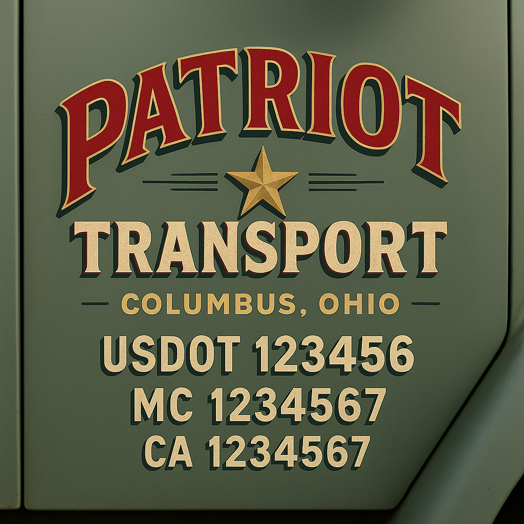 Custom Truck Door Decal Sticker Label Signs For Compliance | USDOT Truck Door Decal Lettering For Trucking & Transport Companies
