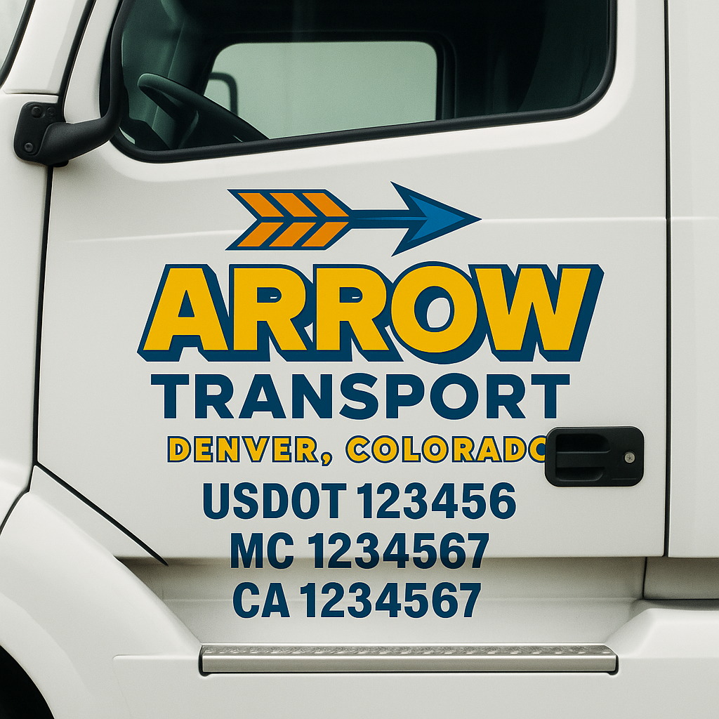 Custom Truck Door Decal Sticker Label Signs For Compliance | USDOT Truck Door Decal Lettering For Trucking & Transport Companies