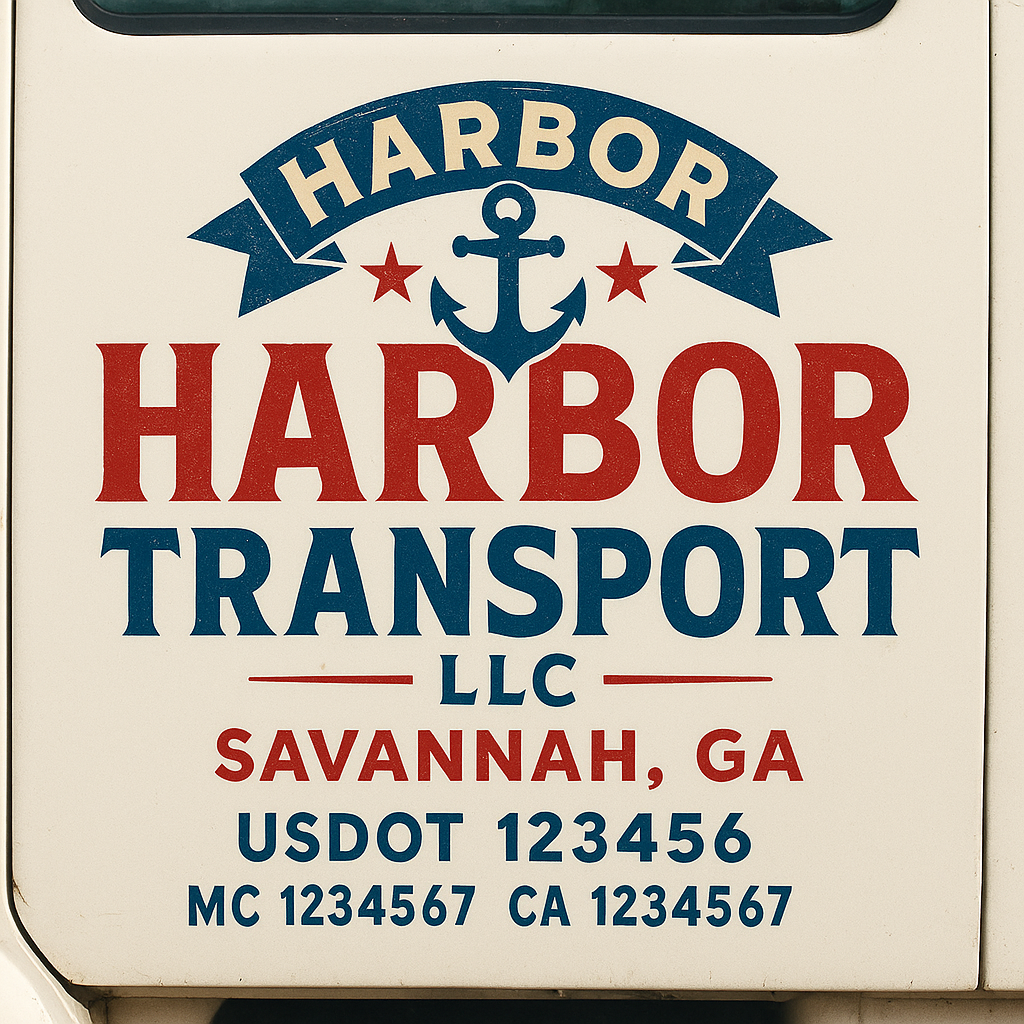 Custom Truck Door Decal Sticker Label Signs For Compliance | USDOT Truck Door Decal Lettering For Trucking & Transport Companies