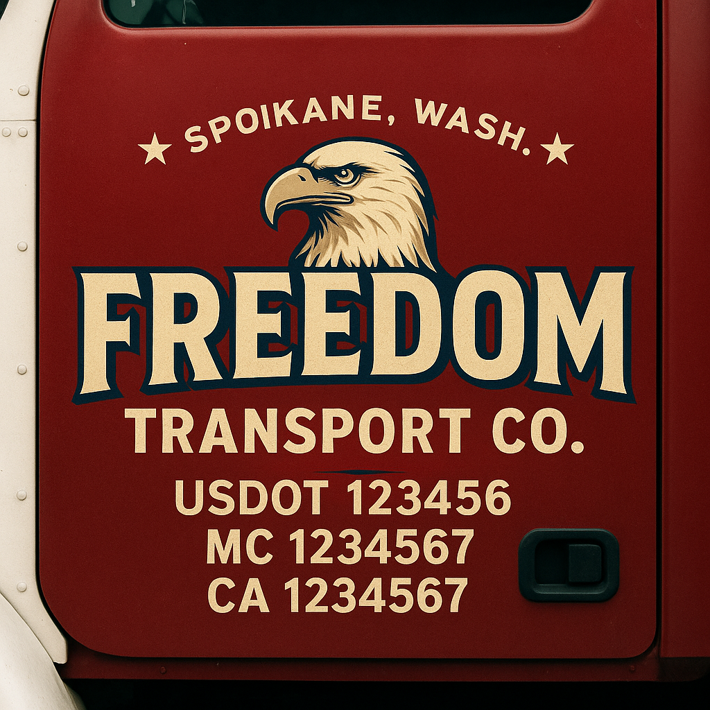 Custom Truck Door Decal Sticker Label Signs For Compliance | USDOT Truck Door Decal Lettering For Trucking & Transport Companies