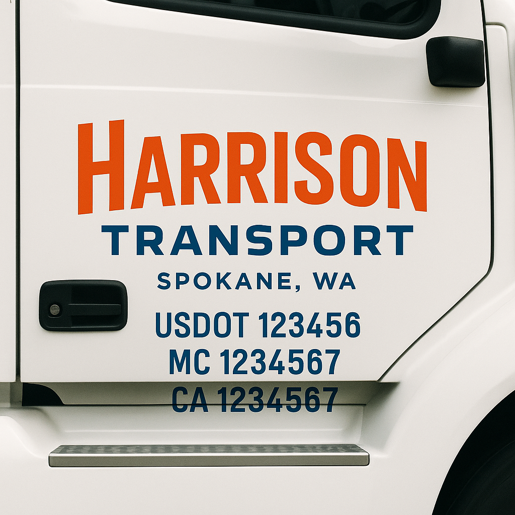 Custom Truck Door Decal Sticker Label Signs For Compliance | USDOT Truck Door Decal Lettering For Trucking & Transport Companies